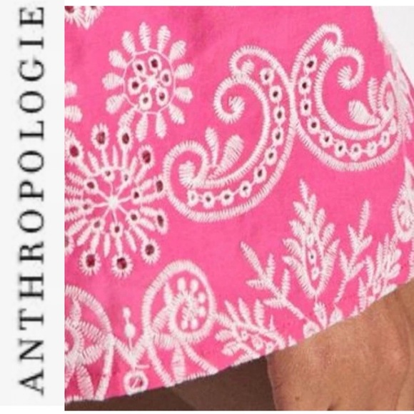 NWT Kasia x Anthropologie Pink Embroidered Off-The-Shoulder Bell Sleeve Top xs - Picture 5 of 14